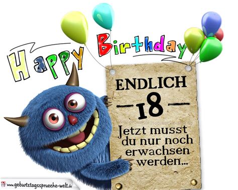 sprüche geburtstag 18 lustig